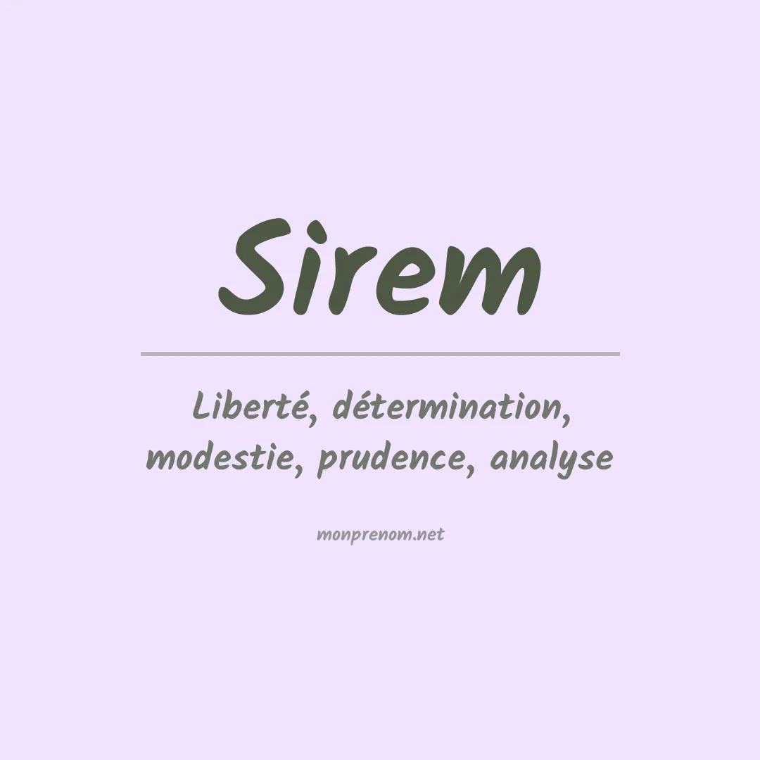 Signification du prénom Sirem