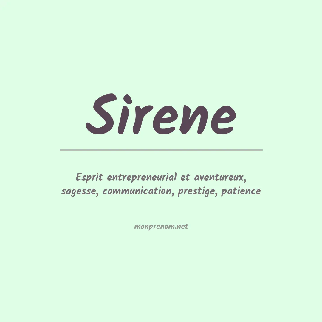 Prénom Sirene