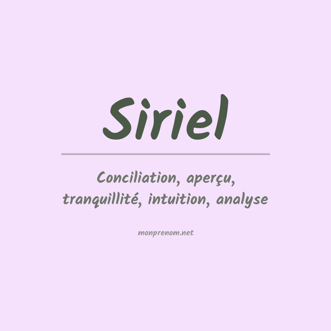 Signification du prénom Siriel