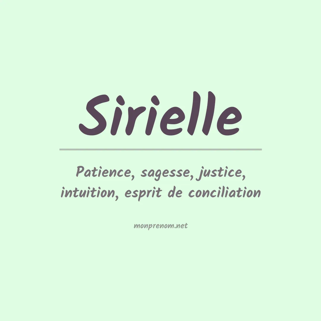 Signification du prénom Sirielle