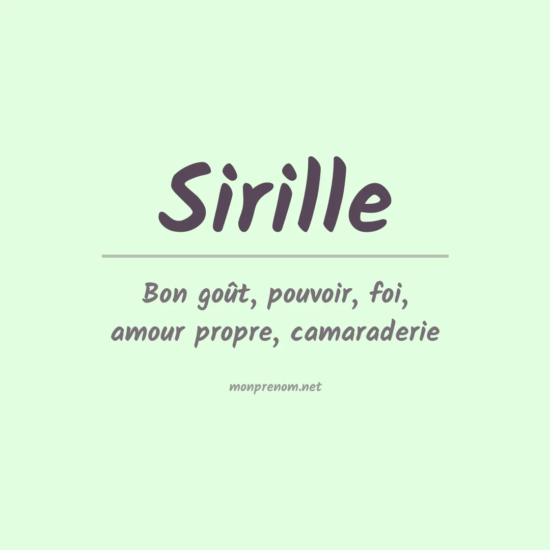 Signification du prénom Sirille