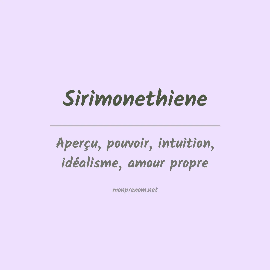 Signification du prénom Sirimonethiene
