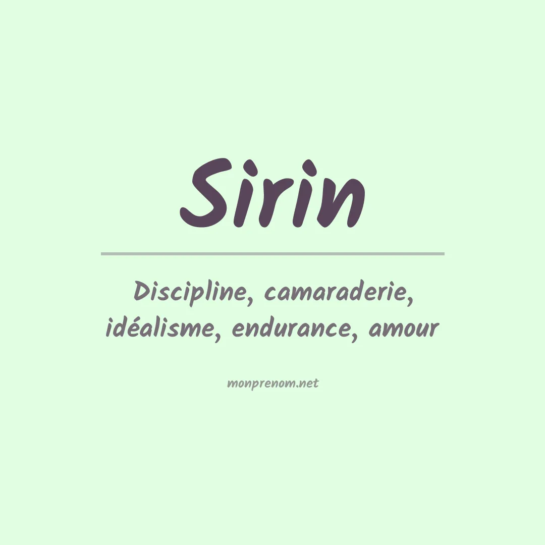 Signification du prénom Sirin
