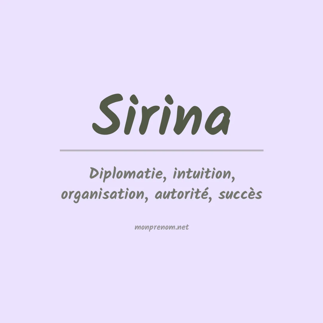 Signification du prénom Sirina