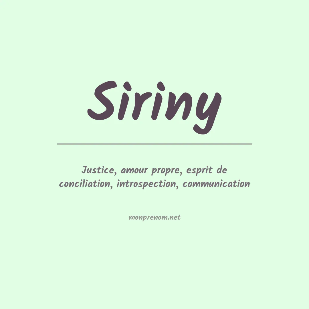 Signification du prénom Siriny