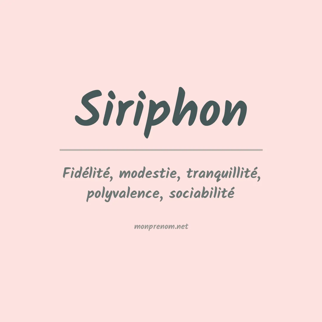 Signification du prénom Siriphon