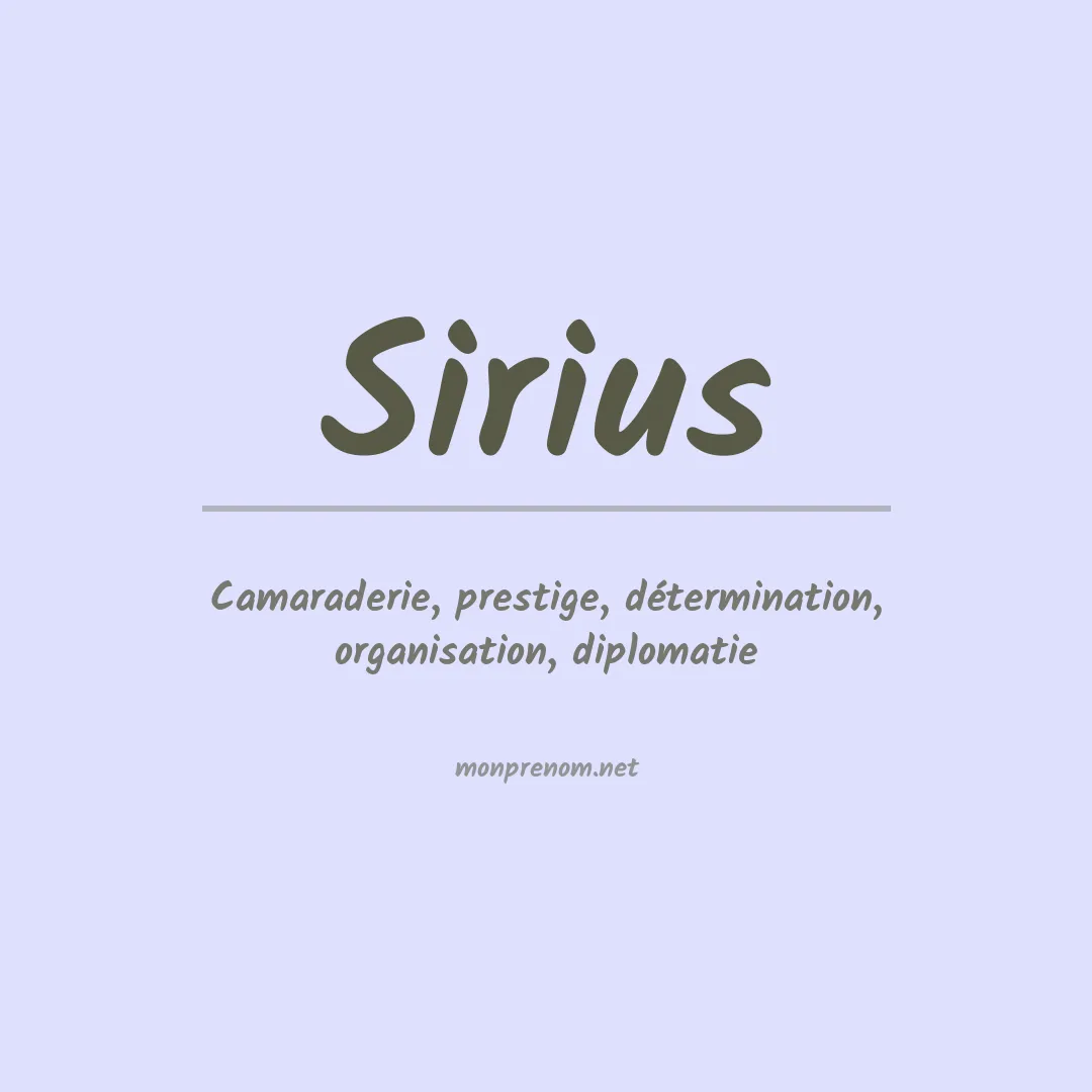 Signification du prénom Sirius