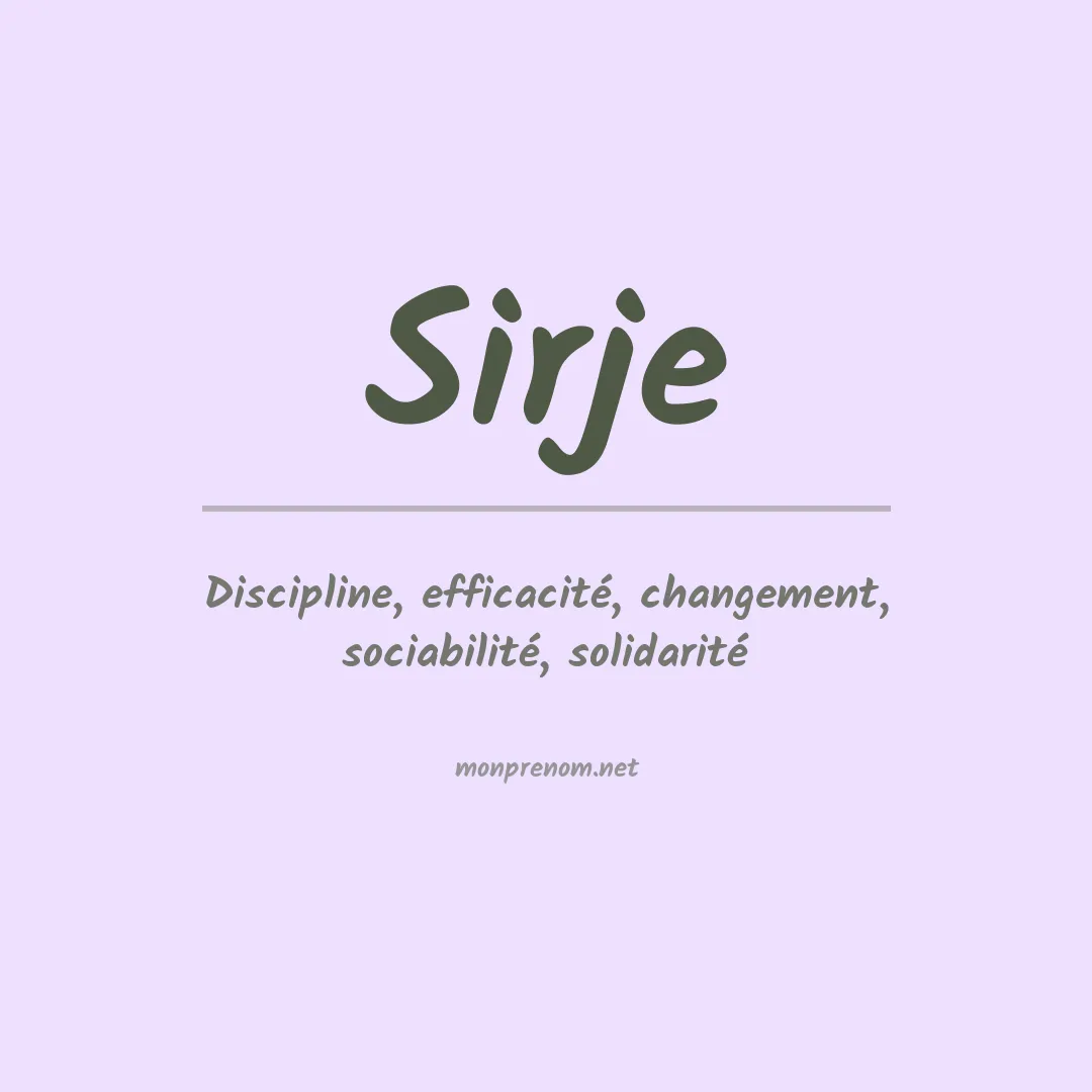 Signification du prénom Sirje