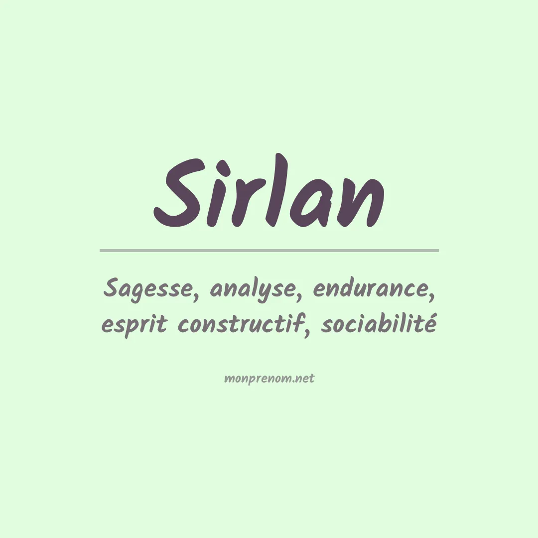 Signification du prénom Sirlan