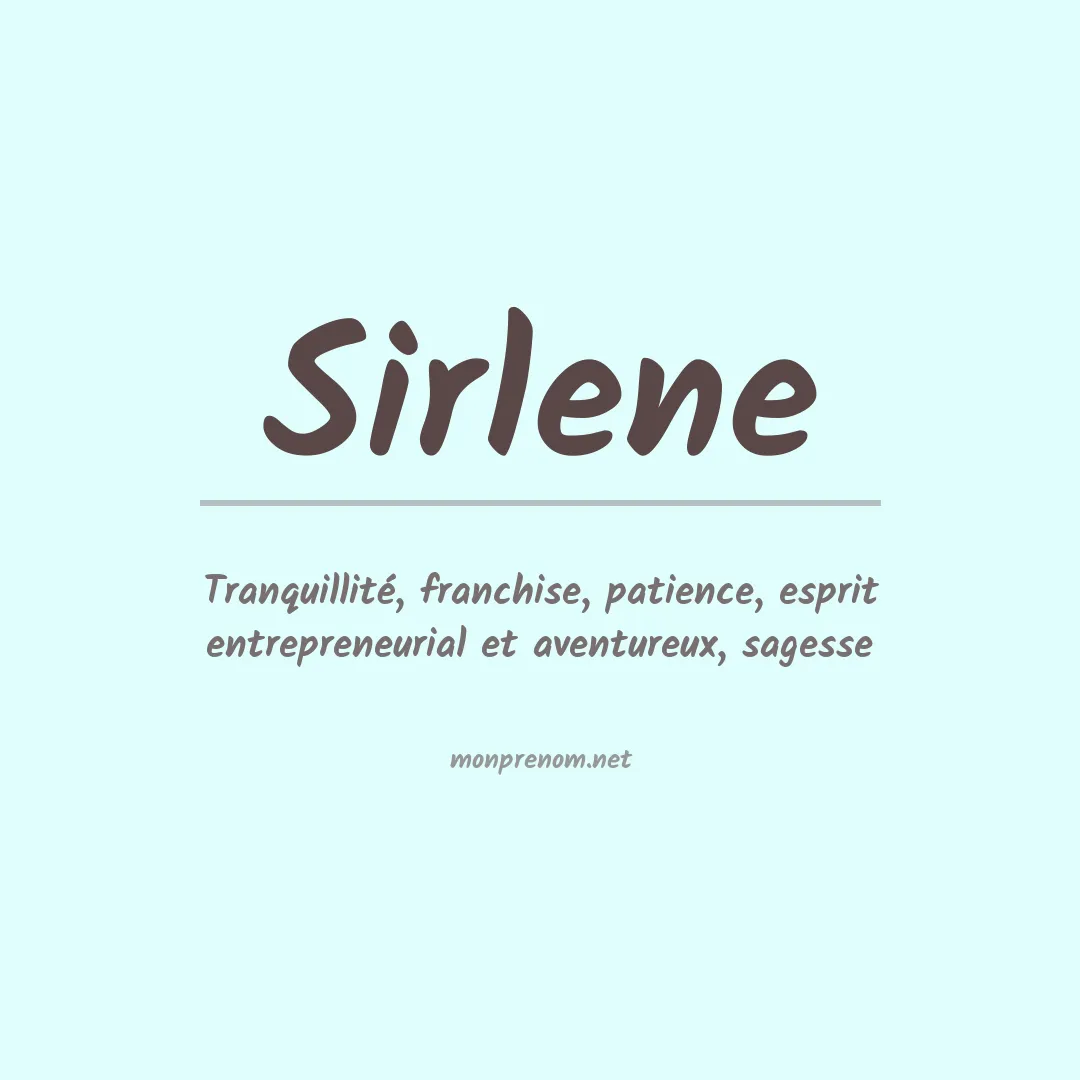 Prénom Sirlene