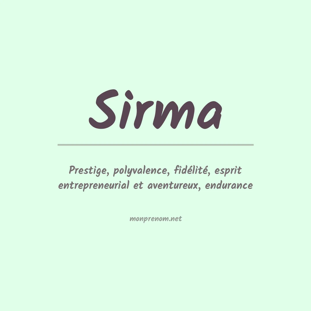Signification du prénom Sirma