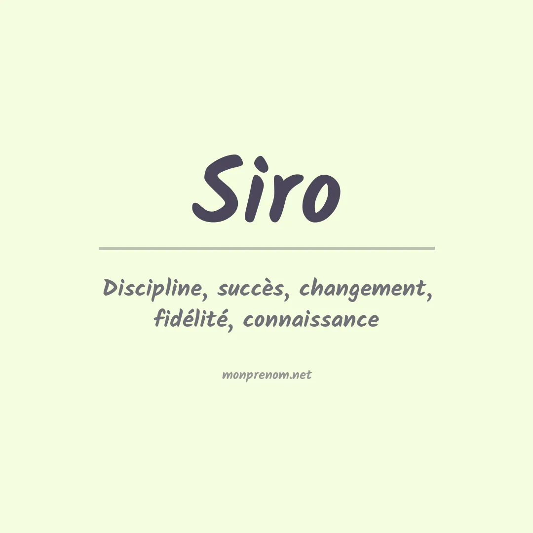 Prénom Siro