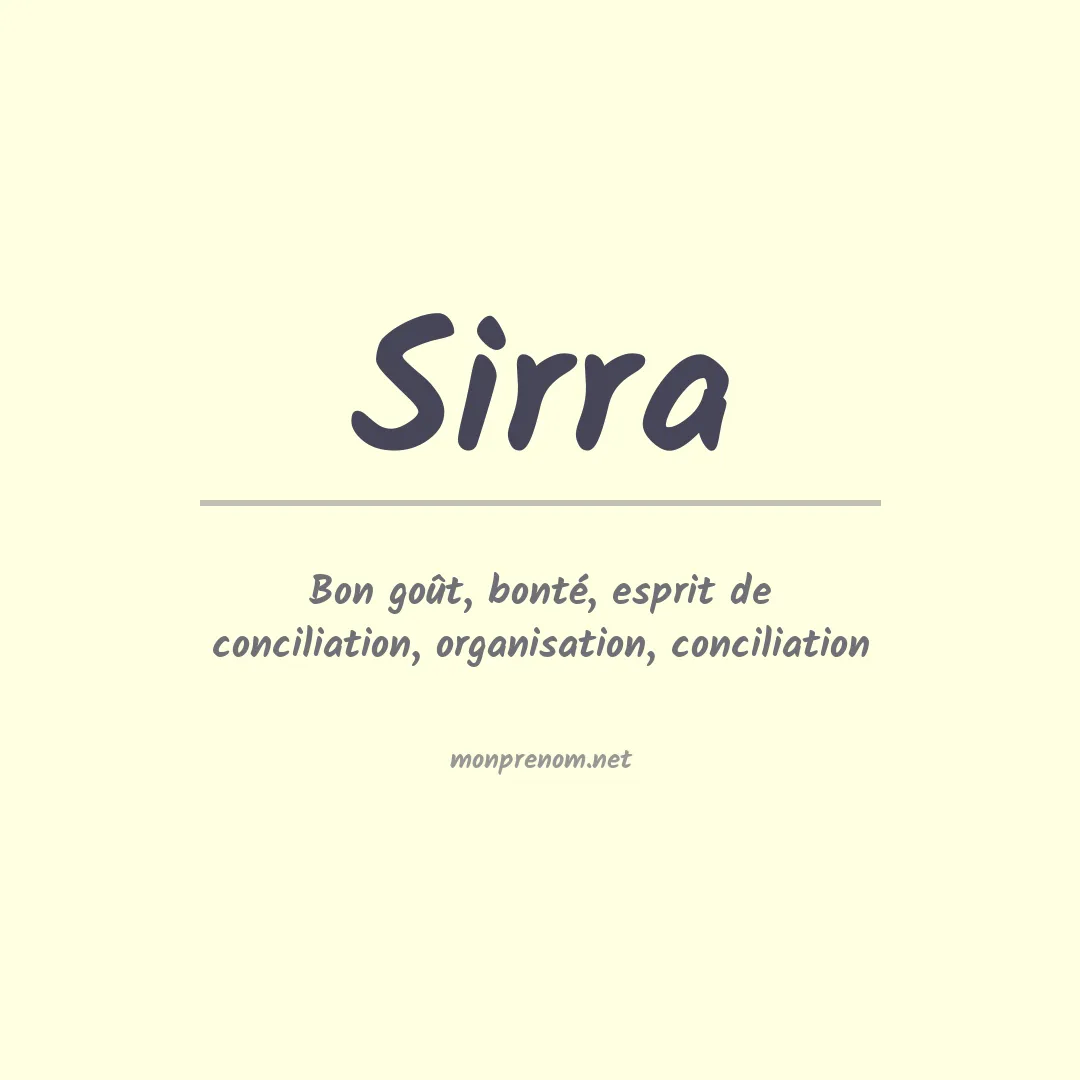 Signification du prénom Sirra