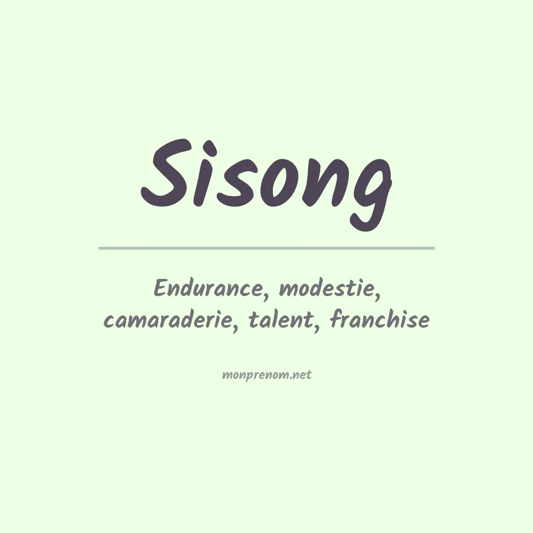 Signification du prénom Sisong