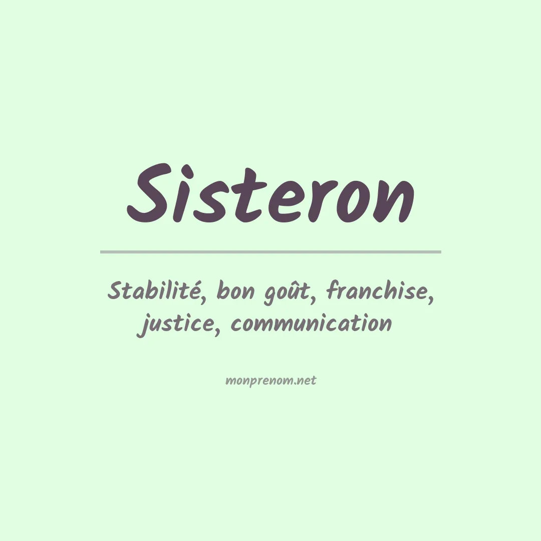 Signification du prénom Sisteron
