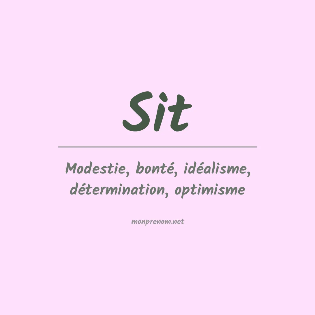 Prénom Sit