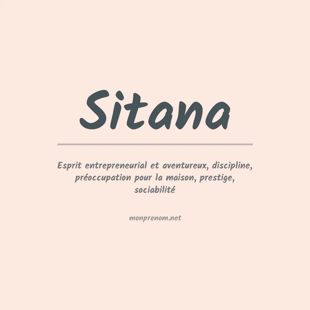 Signification du prénom Sitana