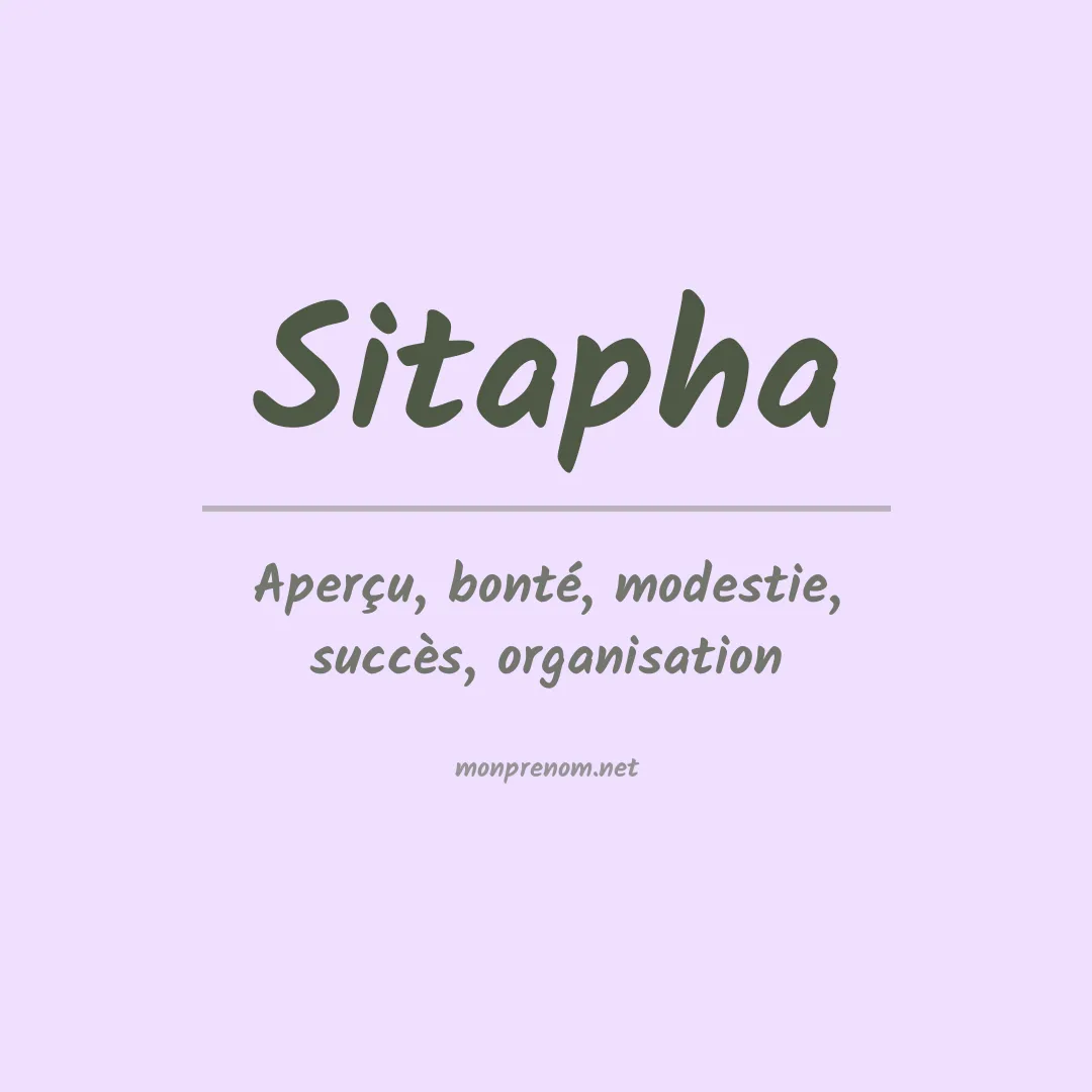 Signification du prénom Sitapha