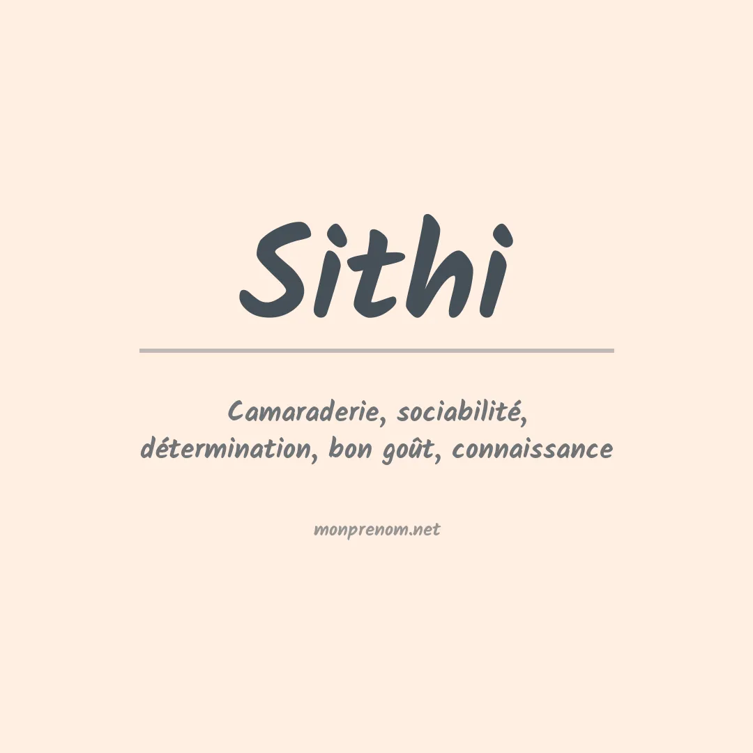 Signification du prénom Sithi