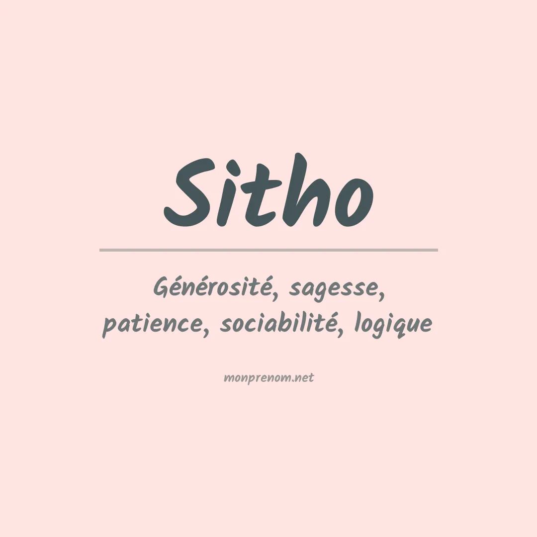 Signification du prénom Sitho