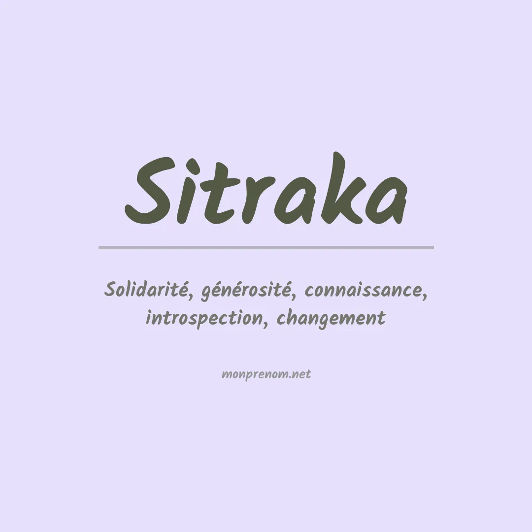 Prénom Sitraka