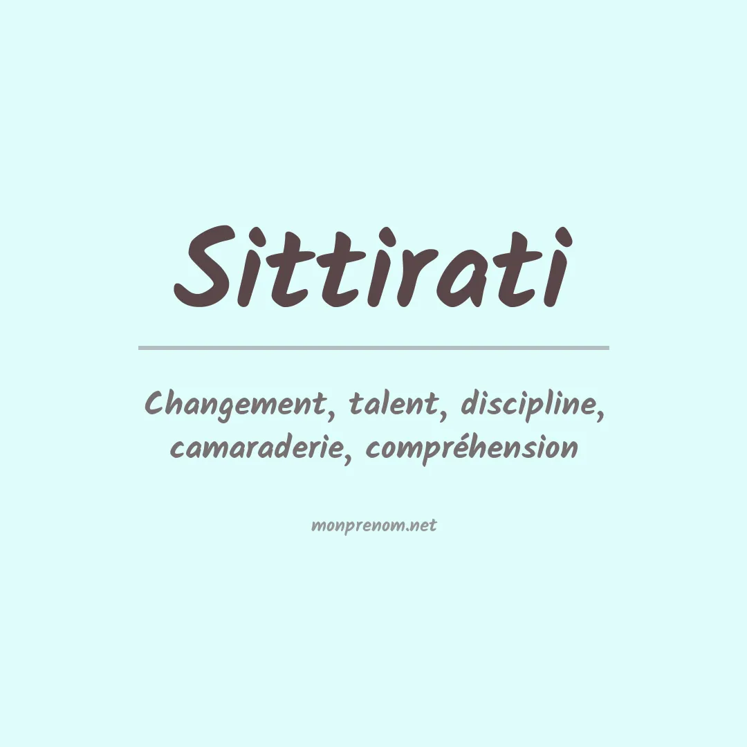Signification du prénom Sittirati