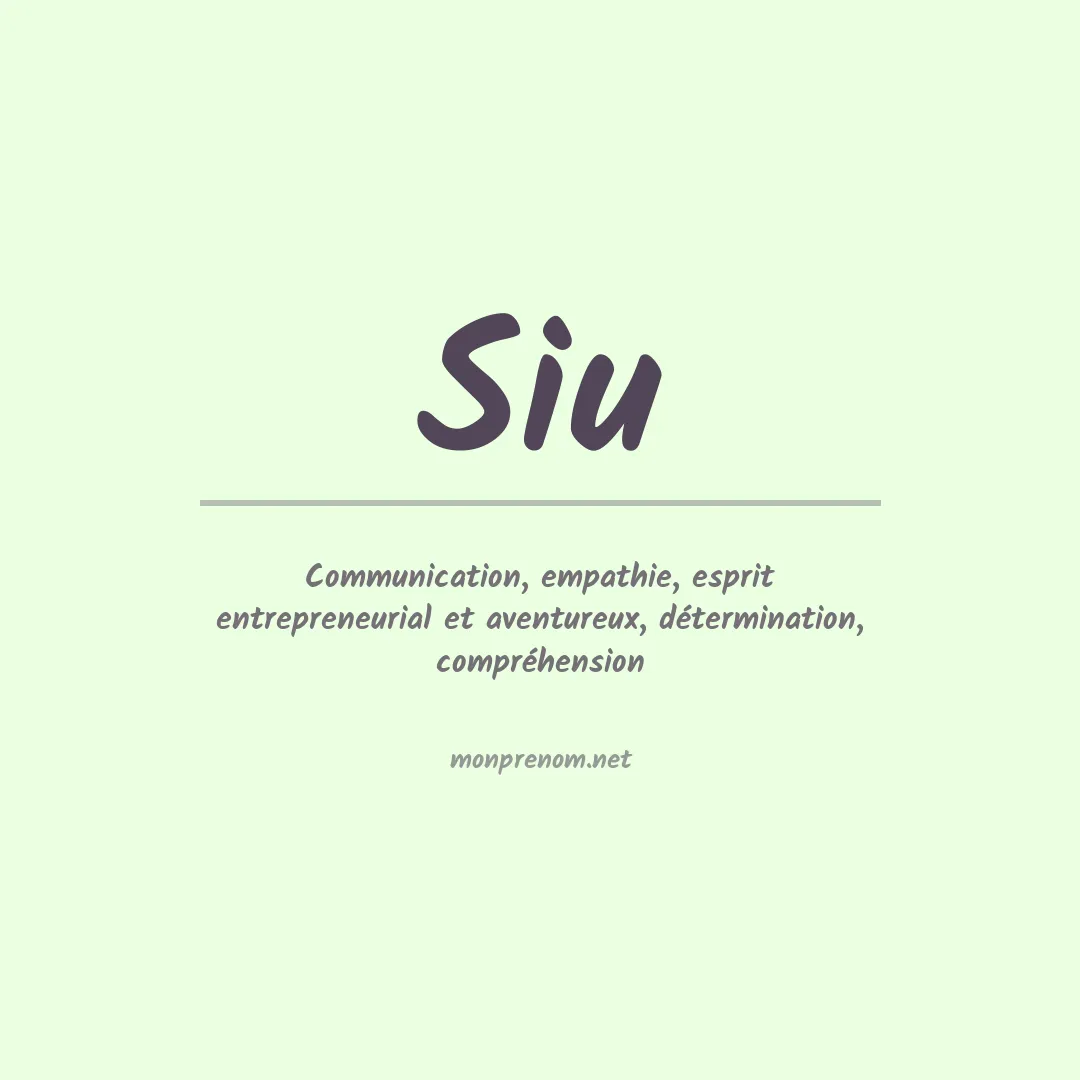 Prénom Siu