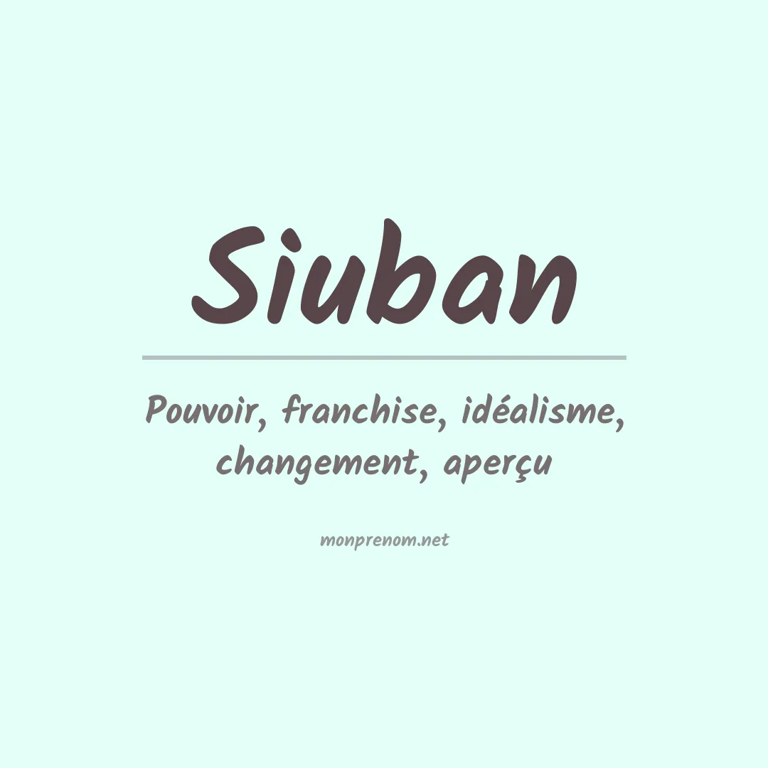 Signification du prénom Siuban