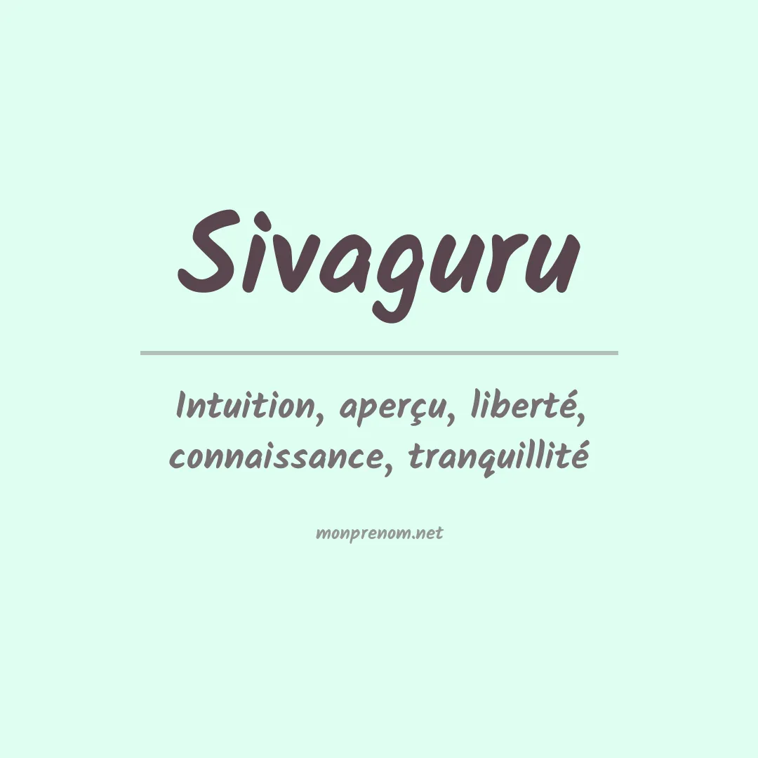 Signification du prénom Sivaguru
