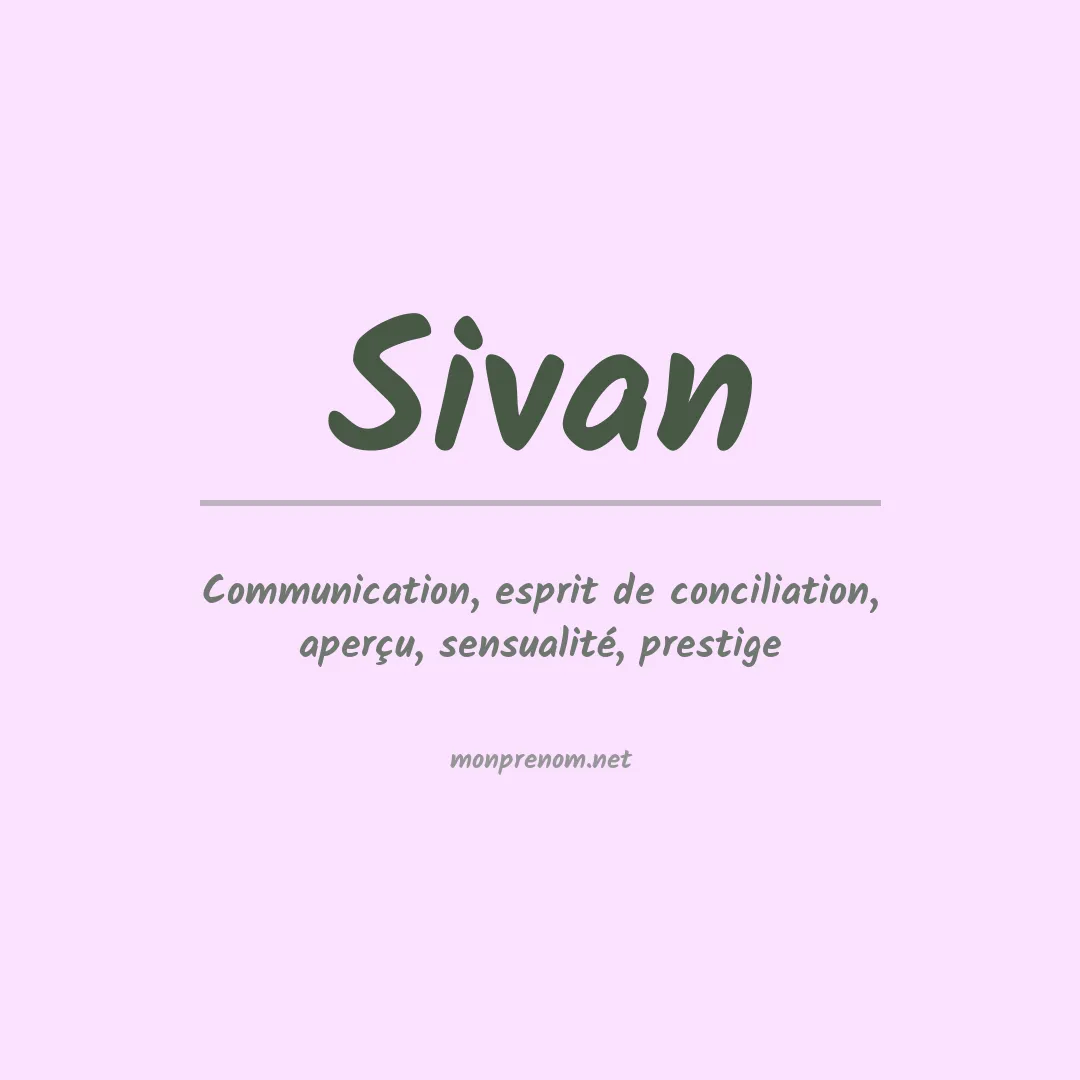 Signification du prénom Sivan