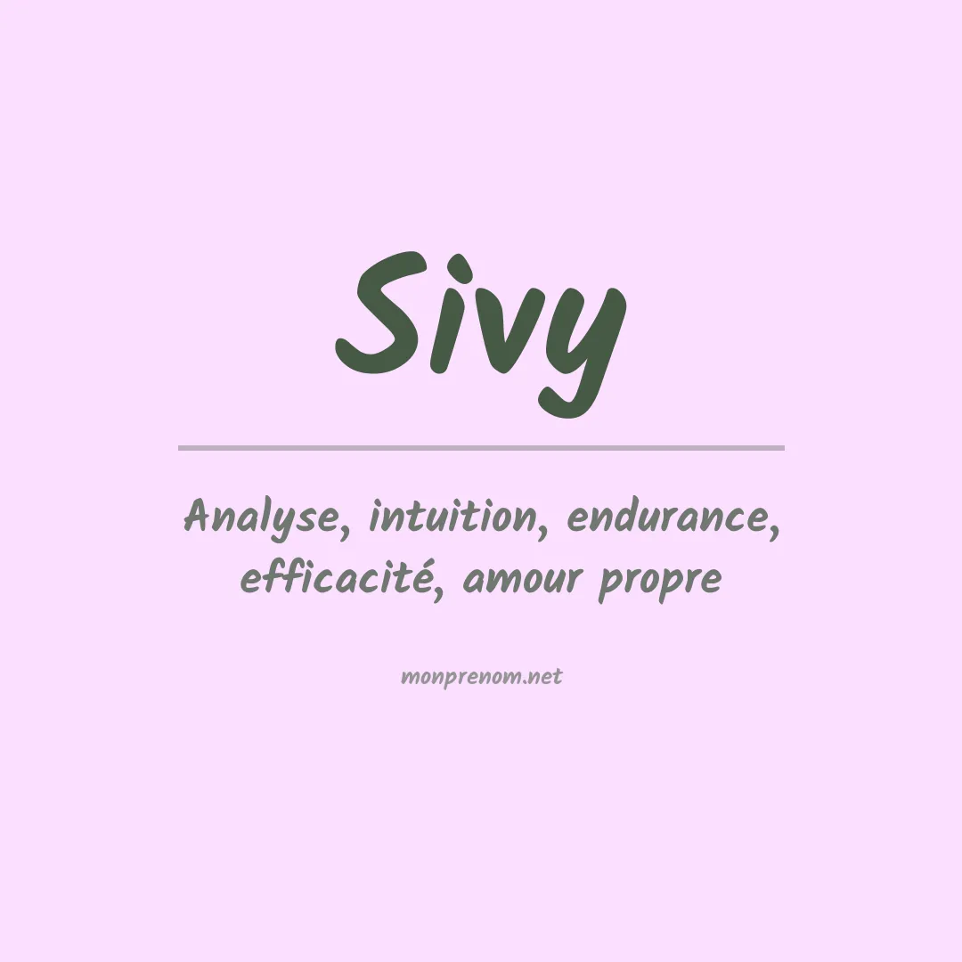 Signification du prénom Sivy