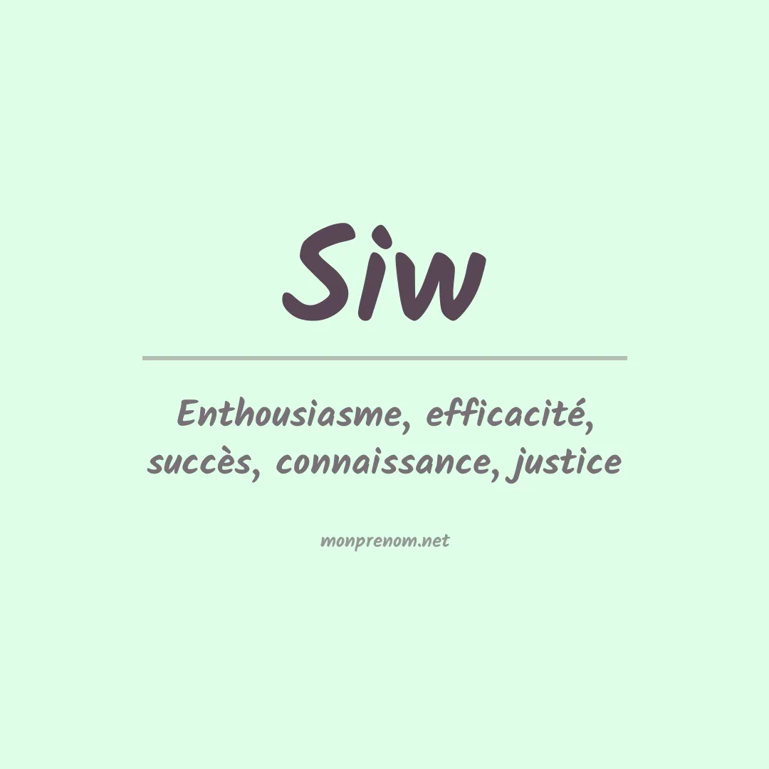Signification du prénom Siw