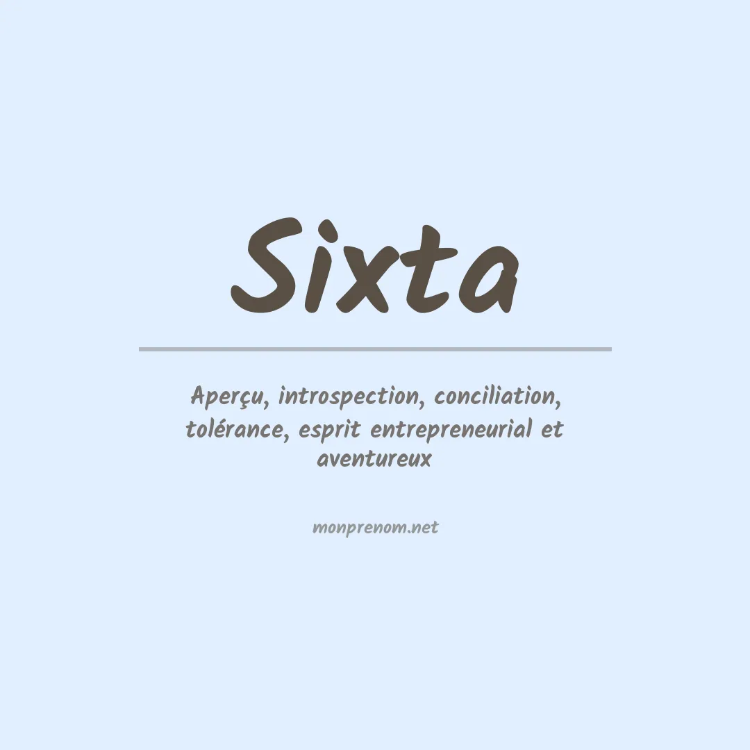 Prénom Sixta
