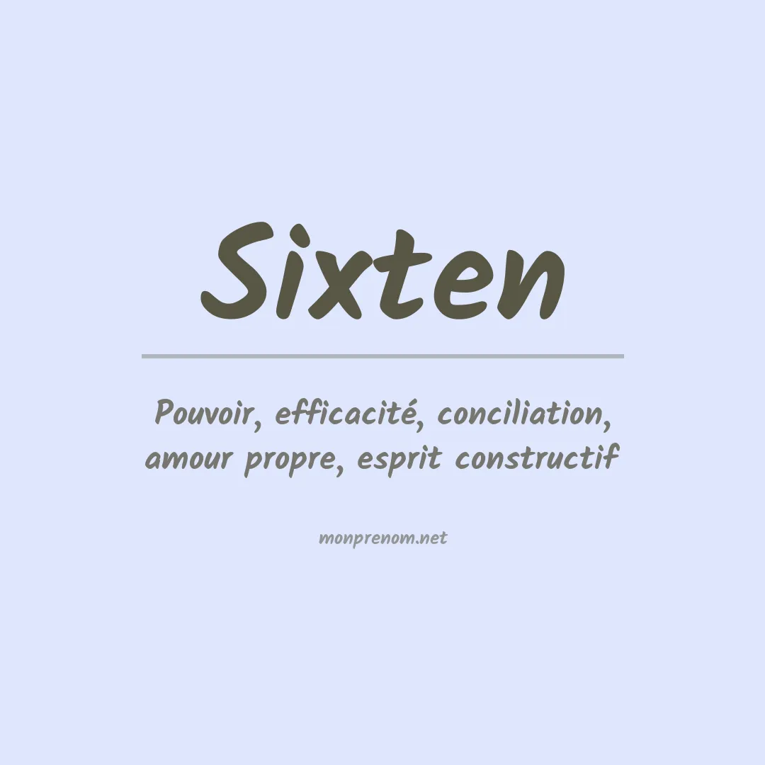 Signification du prénom Sixten