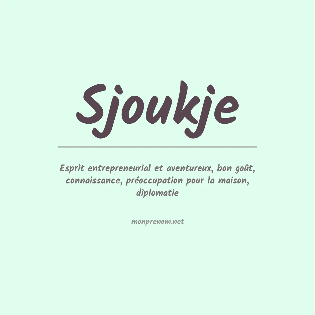 Prénom Sjoukje