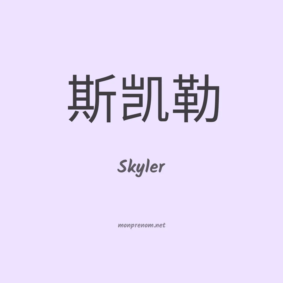 Skyler en chinois