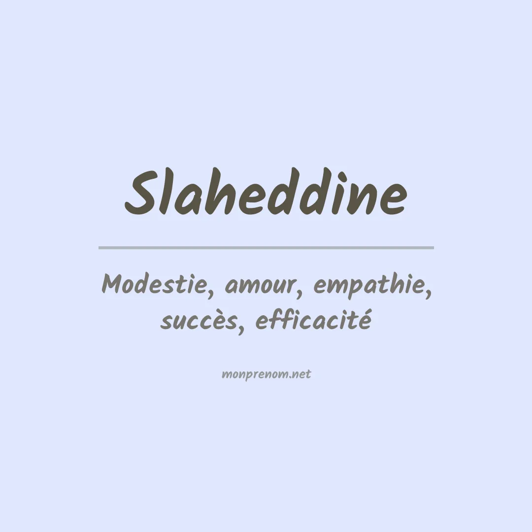 Prénom Slaheddine