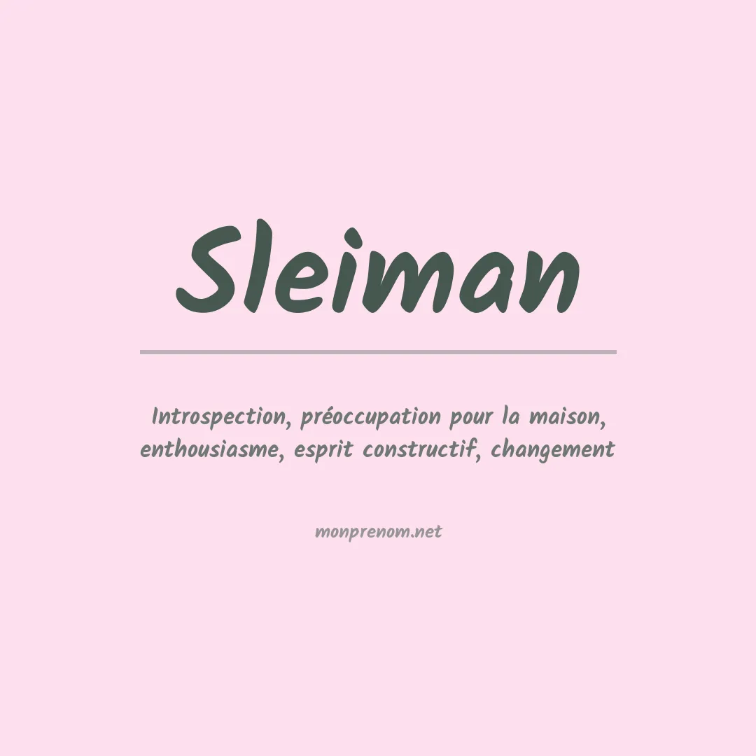Prénom Sleiman
