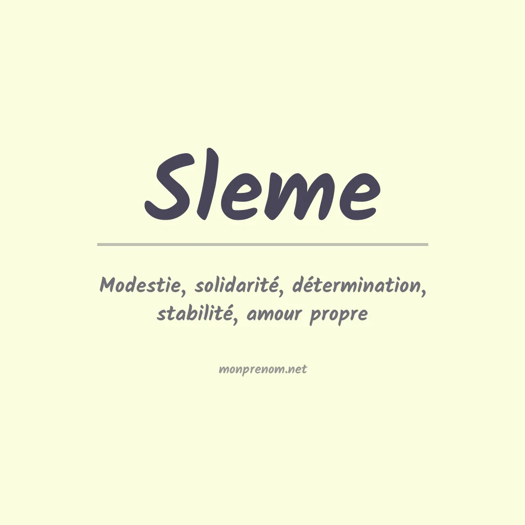 Signification du prénom Sleme