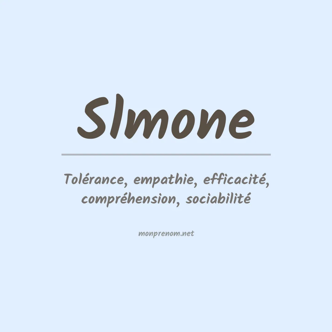 Signification du prénom Slmone