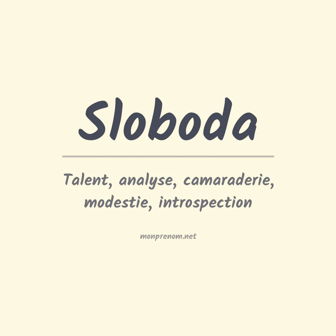 Signification du prénom Sloboda