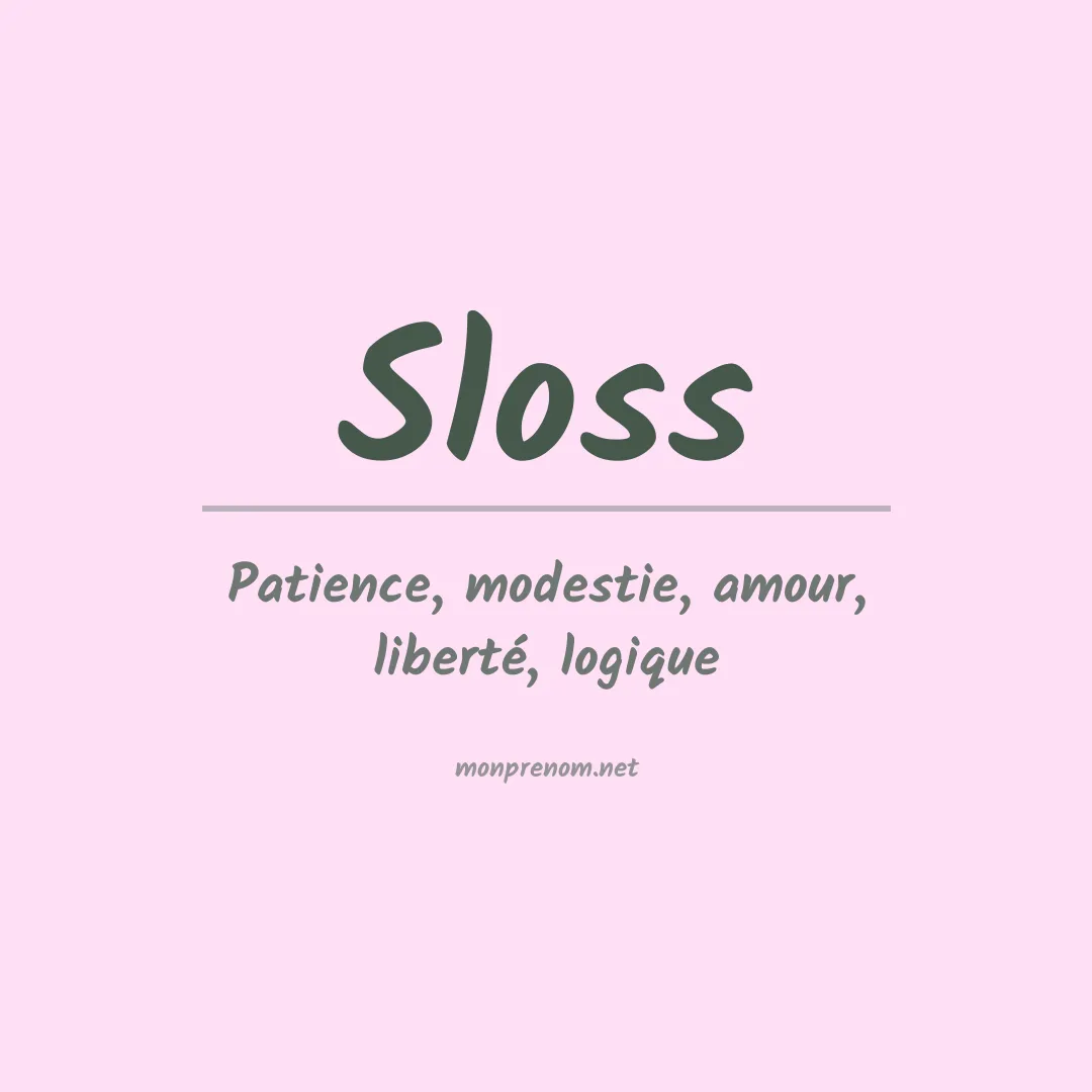 Prénom Sloss