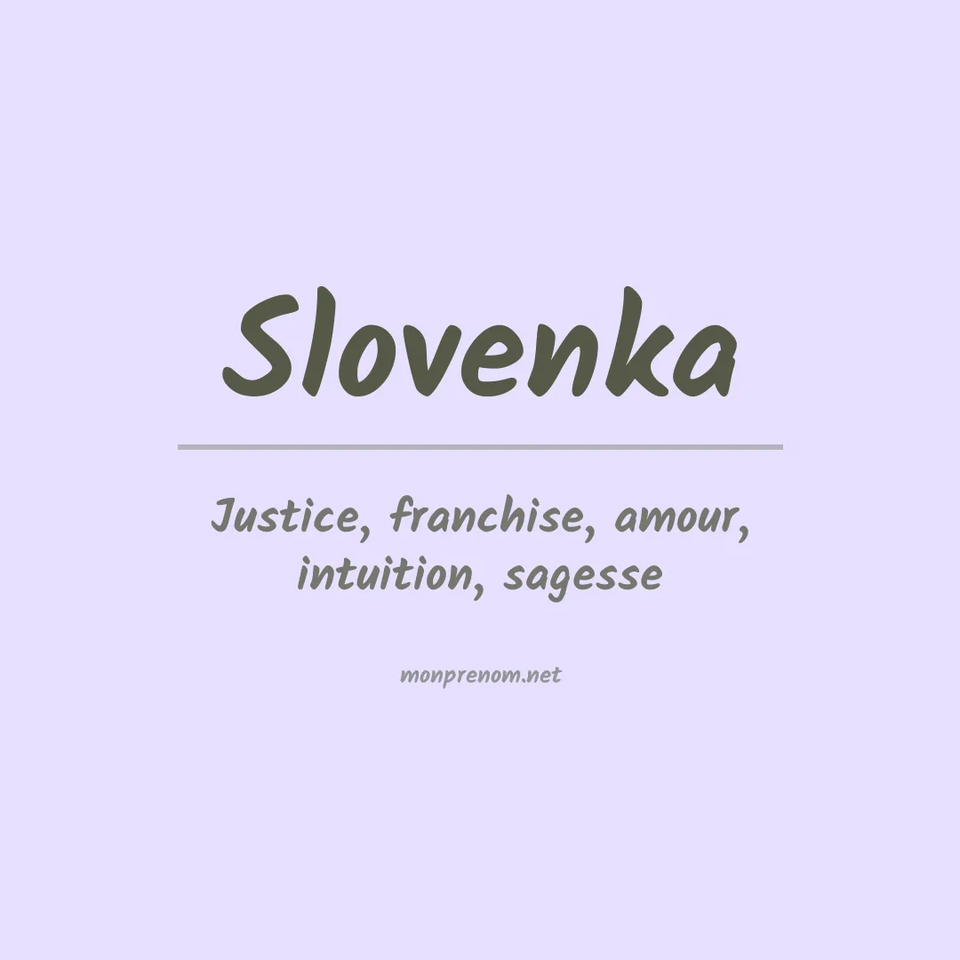 Signification du prénom Slovenka