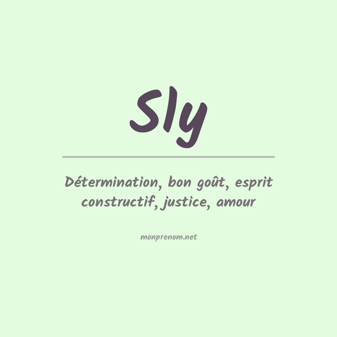 Prénom Sly