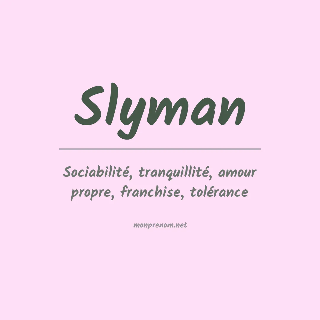 Prénom Slyman