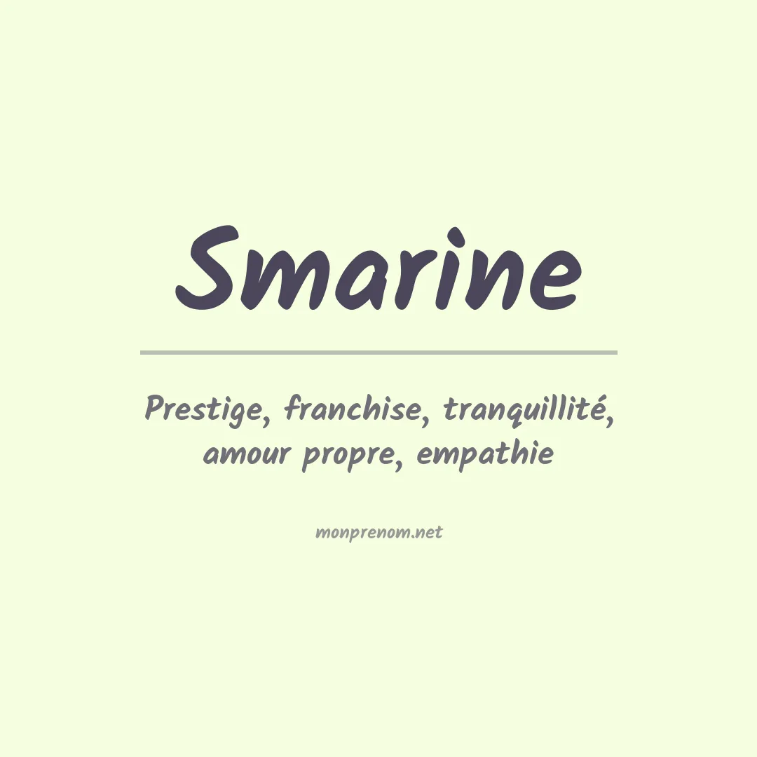 Signification du prénom Smarine