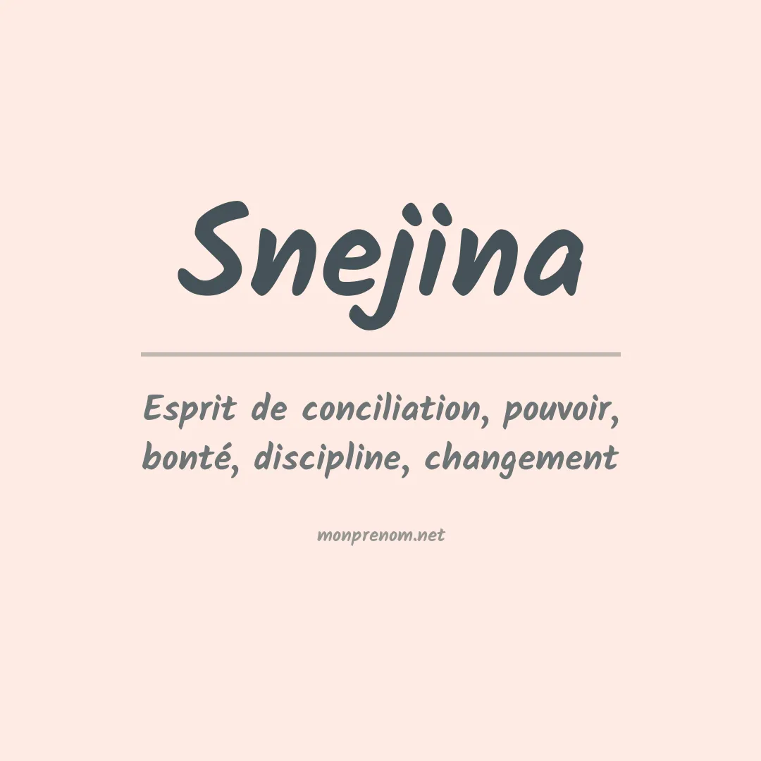 Signification du prénom Snejina
