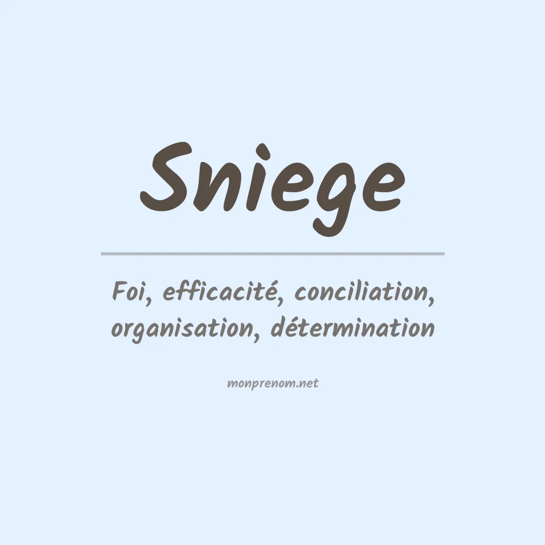Signification du prénom Sniege