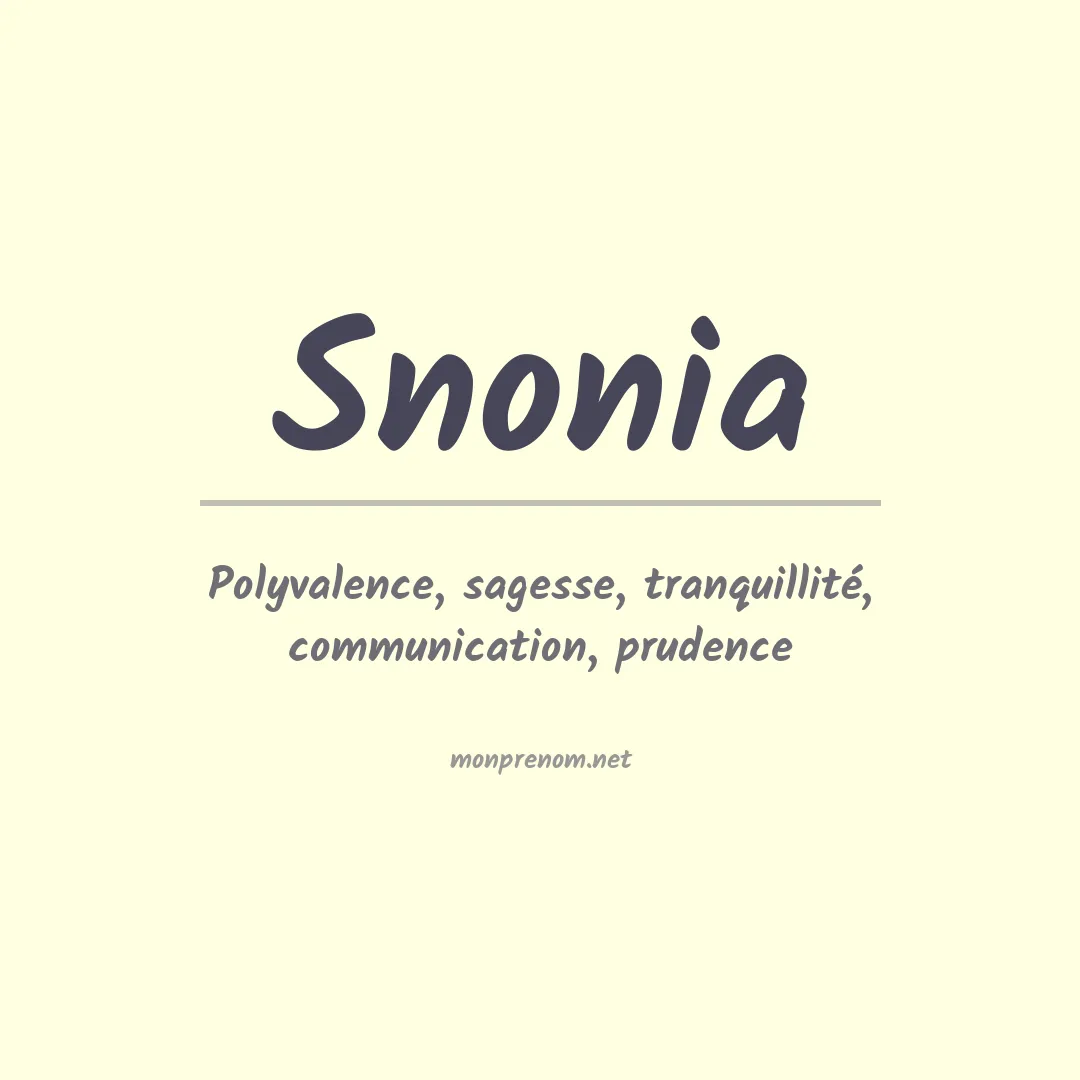 Signification du prénom Snonia
