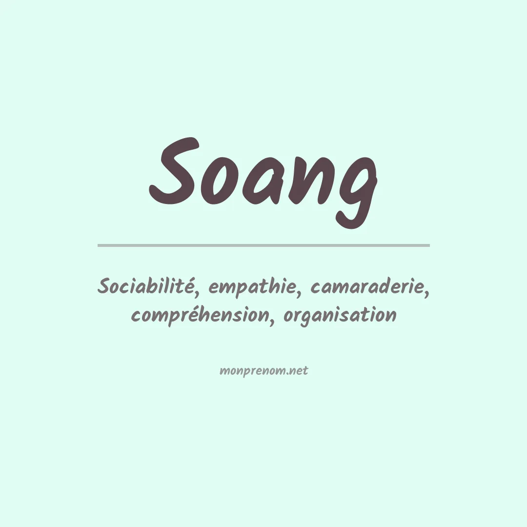 Signification du prénom Soang